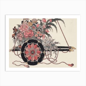 Flower Cart, From Album Of Sketches, Katsushika Hokusai Art Print