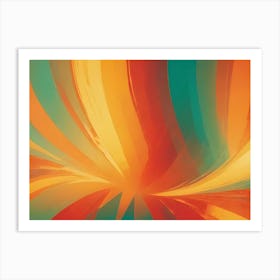 Abstract Image Of Colorful, Swirling Lines In Shades Of Orange, Yellow, Green, And Red Art Print