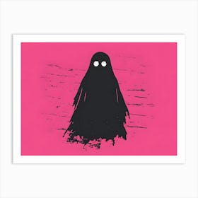 Ghost On A Pink Background Art Print