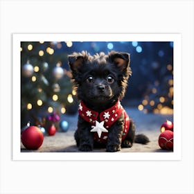 Christmas Puppy 1 Art Print
