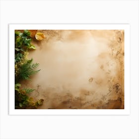 Autumn Leaves On A Grungy Background Art Print