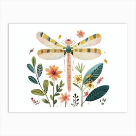 Little Floral Dragonfly 2 Art Print