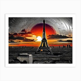 Sunset In Paris 3 Art Print