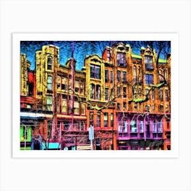 Gastown Vancouver Proper - Colorful Cityscape Art Print