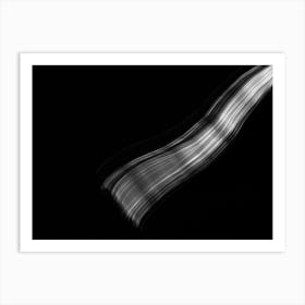 Glowing Abstract Curved Black And White Lines 10 Art Print