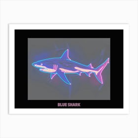 Neon Pastel Pink Blue Shark 4 Poster Art Print