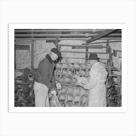 Selecting Turkeys At Cold Storage Plant Art Print