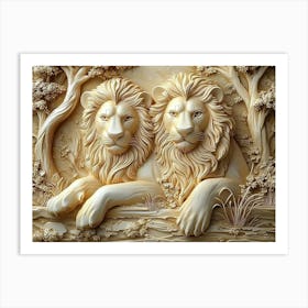 Two Lions 1 Art Print