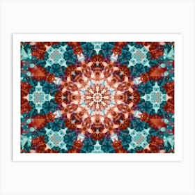 Alcohol Ink Blue And Red Abstract Pattern 2 Art Print