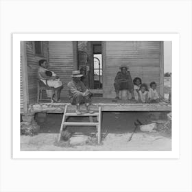 Tenant Farmer And His Family On Front Porch Of Their Home In Wagoner County, Oklahoma By Russell Lee Art Print