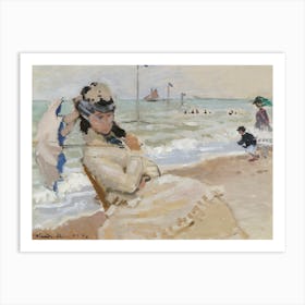 Camille On The Beach In Trouville (1870), Claude Monet Art Print