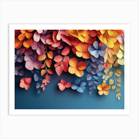 Colorful With Vibrant Flower Hanging Branches Art Print