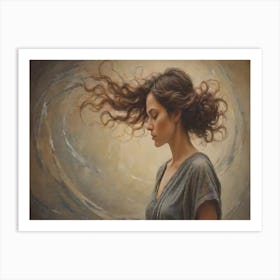 Woman With Curly Hair Art Print