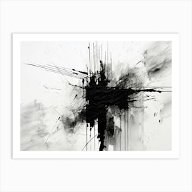 Disintegration Abstract Black And White 7 Art Print