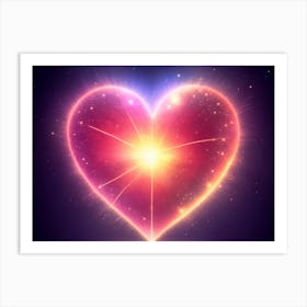 A Colorful Glowing Heart On A Dark Background Horizontal Composition 47 Art Print