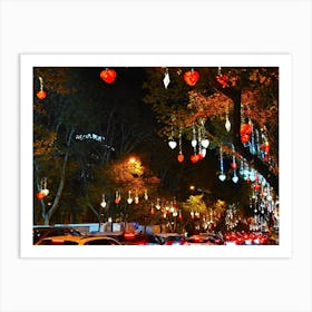 Lights On The Street Art Print