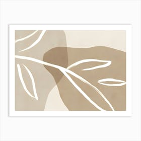 Bohemian Abstract Leaf Painting Art Print