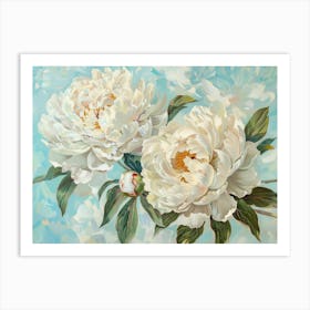 White Peonies 8 Art Print