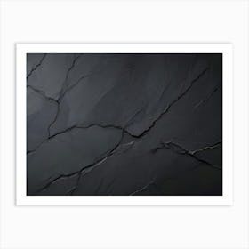 Dark Grey Textured Background With Cracks And A Grunge Effect Art Print