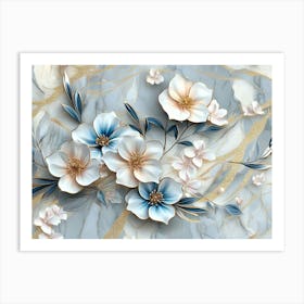 Marble Flowers 4 Art Print