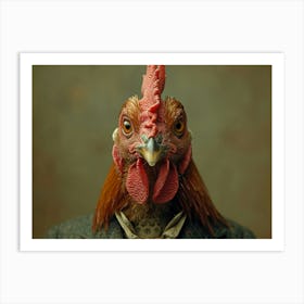 Absurd Bestiary: From Minimalism to Political Satire. Portrait Of A Rooster Art Print