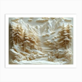 3d Carved Landscapes Art Print