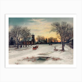 Winter Vintage Scene Art Print