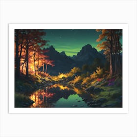 River In The Mountains Art Print