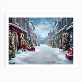 Christmas Street 1 Art Print