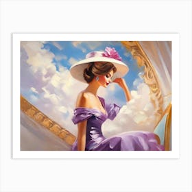 Woman In A Purple Dress Art Print