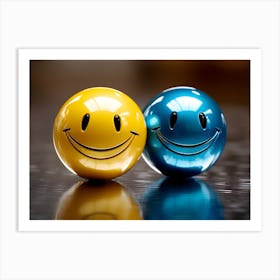 Two Smiley Faces Art Print