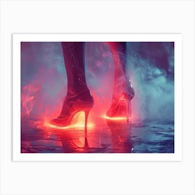 High Heels On Fire Art Print