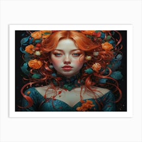 Girl With Red Hair 2 Art Print