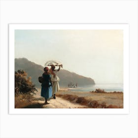 Two Women Chatting By The Sea, St. Thomas (1856), Camille Pissarro Art Print