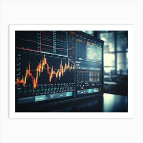 Stock Market Monitor Art Print