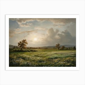 Sunset In The Meadow 1 Art Print