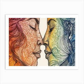 Rainbow Kisses 2 Art Print