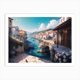 Mediterranean Coast Painting #7 Art Print