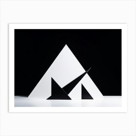 Monochrome Abstract Composition Showcasing Super Black And Hyper White Forms Under High Key And Low Art Print