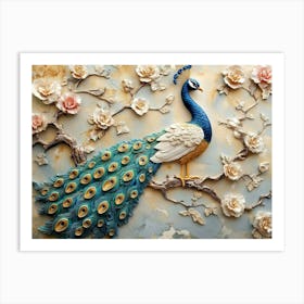 Beautiful Peacock 3d Art Print