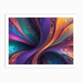 Abstract Swirling Pattern With Vibrant, Contrasting Colors 1 Art Print