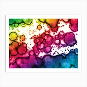 Abstract Watercolor Rainbow 9 Art Print