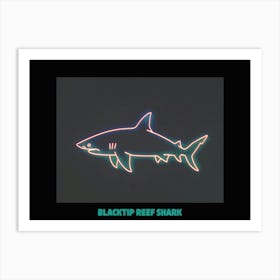 Neon Blacktip Reef Shark 3 Poster Art Print