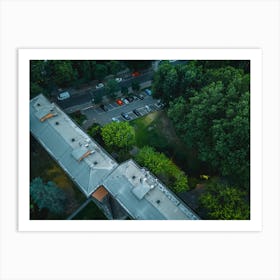 Aerial View on Roofs of San Donato Milanese, Italy. Art Print Art Print