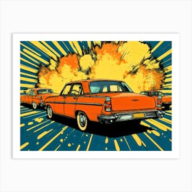 Car Explosion Art Print