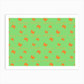 Butterflies On A Green Background hello spring Art Print