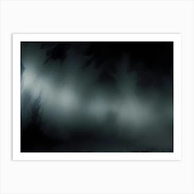 Dark Foggy Forest Background With Soft Light Art Print