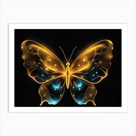 Golden Butterfly 17 Art Print