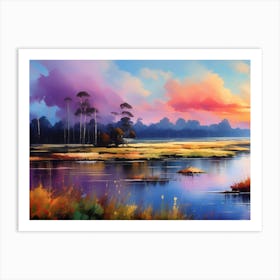 Sunset In The Marsh Art Print