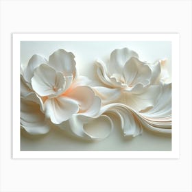 3d Effect Element White Color Art Print